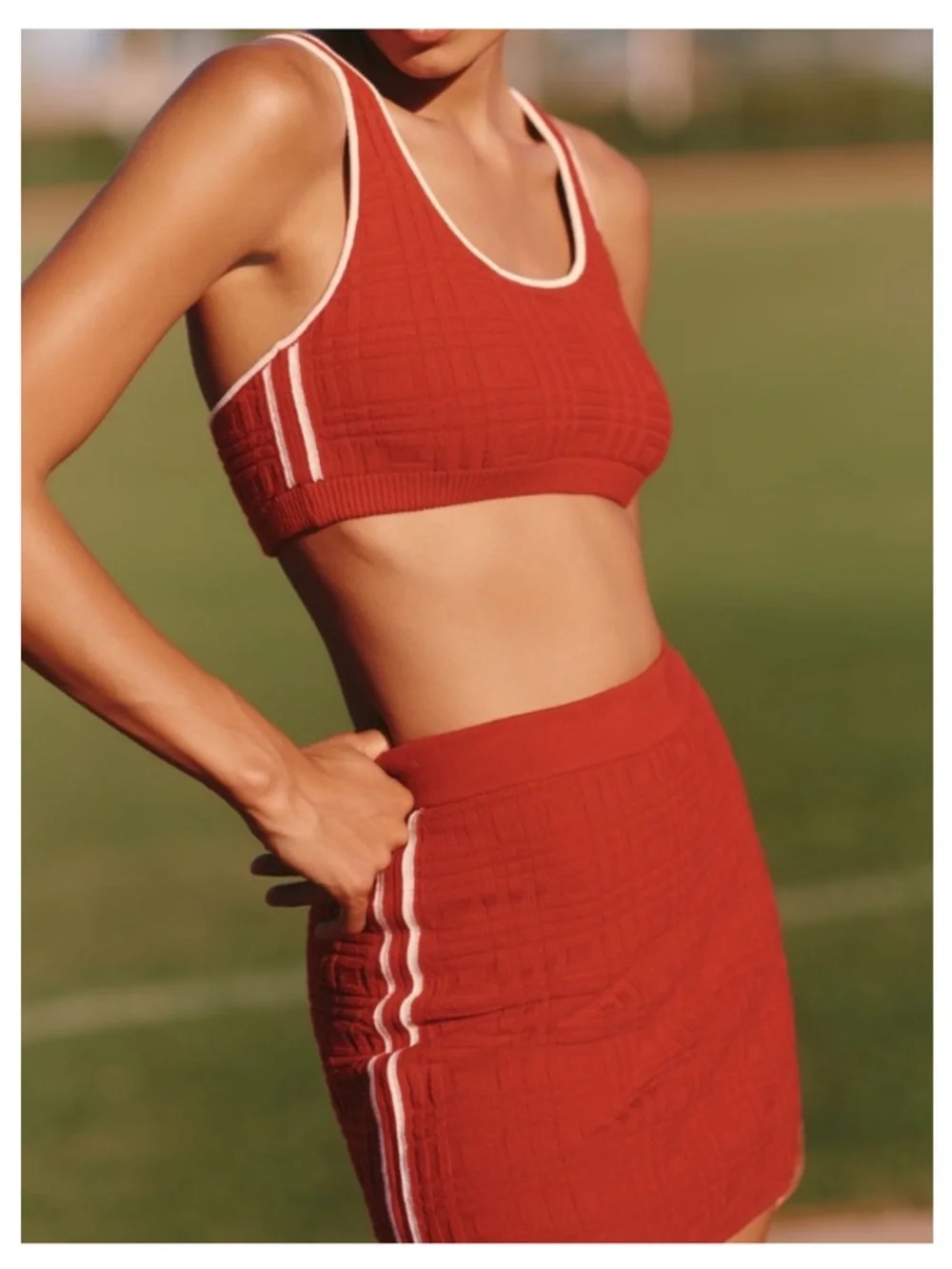 🟠NWT UPSIDE X ANTHROPOLOGIE Mini Skirt in Cherry